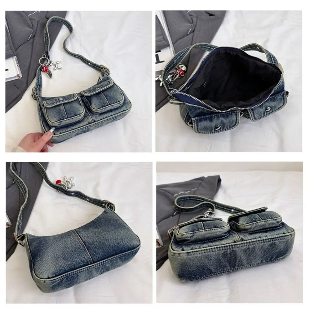 Fashion Handbag Retro Denim Bag Underarm Bag Crossbody Bag Spicy Girl Shoulder Bag Armpit Bag Y2K Cloth bag Shopping 260306