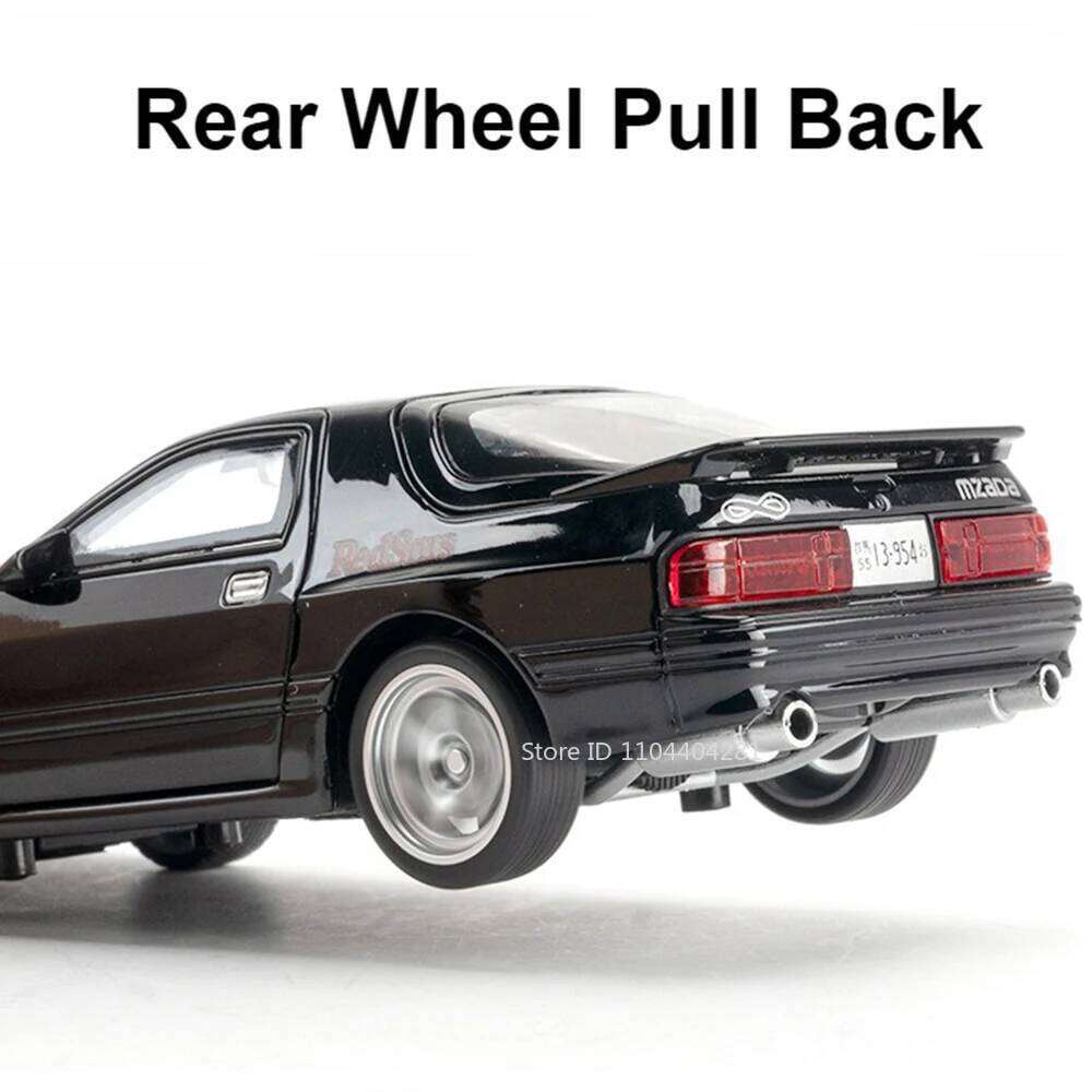 1:32 RX7 MX5 Models Alloy Diecast Car Toys with Sound Light Pull Back 4 Doors Opened Miniature Vehices for Children's Day Gifts Z260306