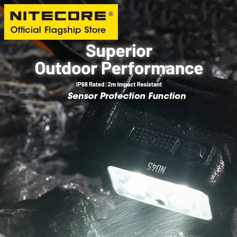 NITECORE NU45 USB-C Rechargeable Headlight 1700 Lumens Work Light for Fishing Trail Running Hiking Headlamp Built in 18650 Batt H260307