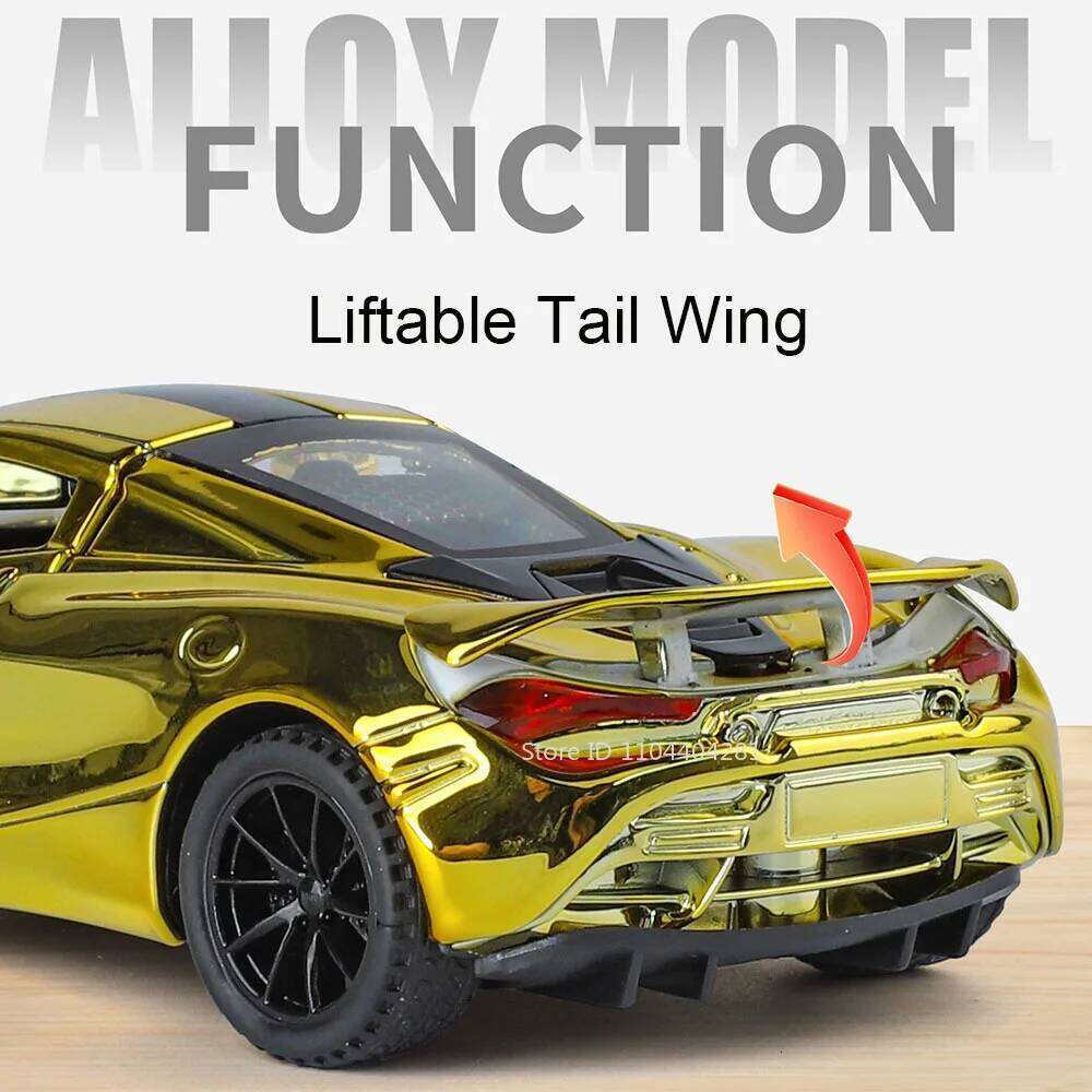 1:32 720S Senna Alloy Sports Car Diecast Model Toys with Sound Light Pull Back Doors Opened Miniature Vehices Kids Friend's Gift Z260306