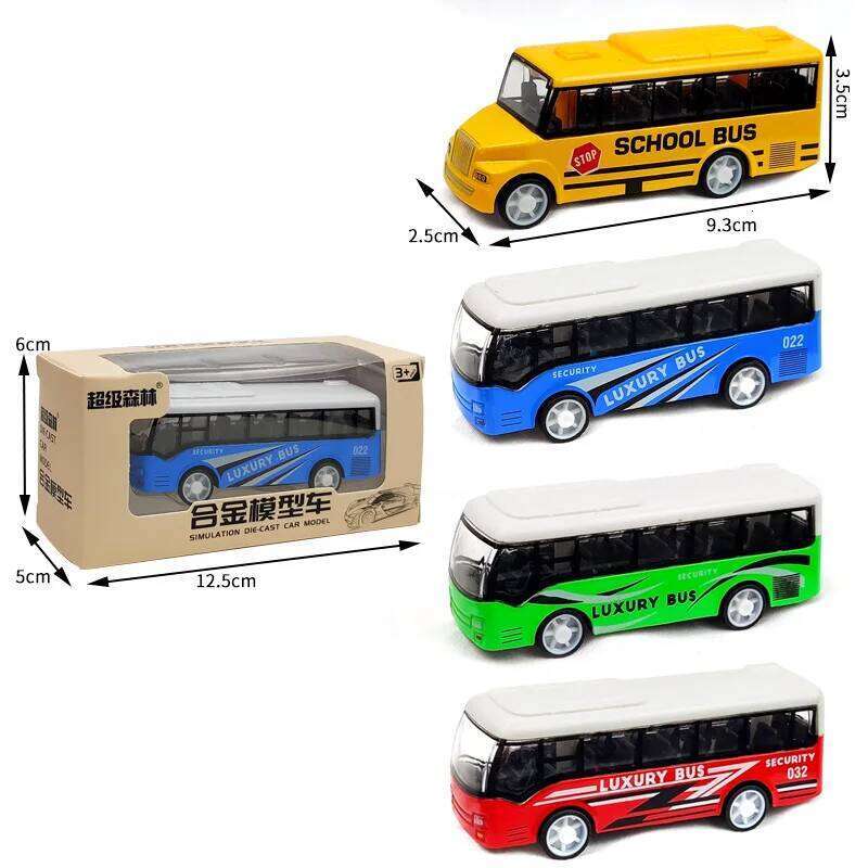 Children's Alloy Anti-Collision Car School Bus City Traffic Decoration Model Airport Metal Pull-Out Boy Holiday Education Toys Z260307