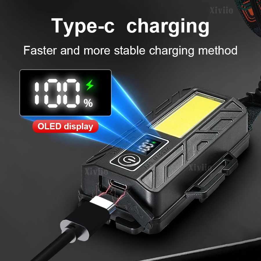 680000000LM Powerful Headlamp Led Sensor Head Flashlight Long Range Headlight Rechargeable Head Lantern Fishing Camping H260307