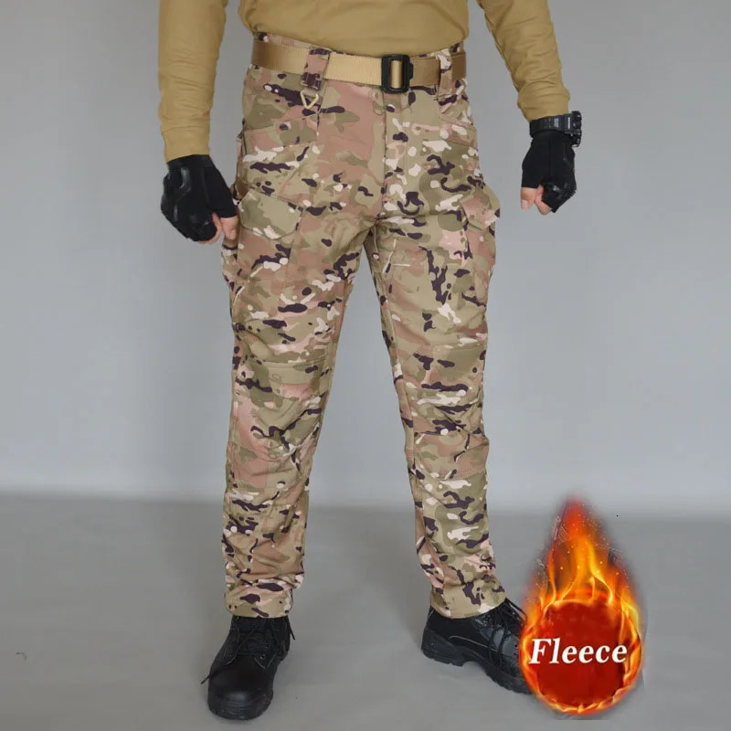Softshell Warm Pants Mens Waterproof Sharkskin Fleece Working Trousers Outdoor Windproof Thickened Wear-resistant Cargo Pants 260305