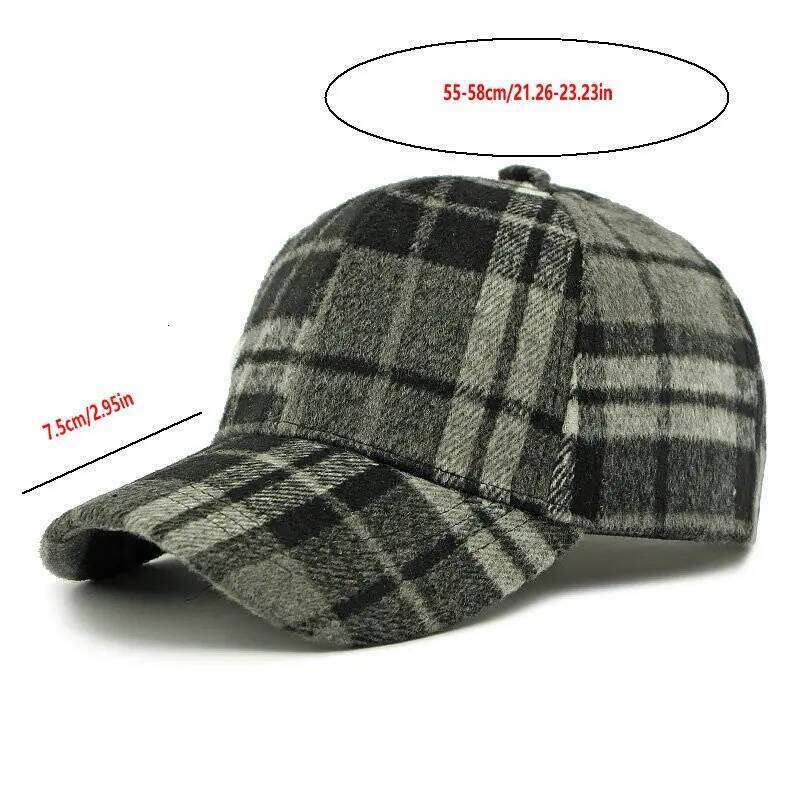 Chic British Plaid Baseball Cap for Women - Adjustable, Sun-Protective & Stylish Dad Hat with Casual Fit Y260304