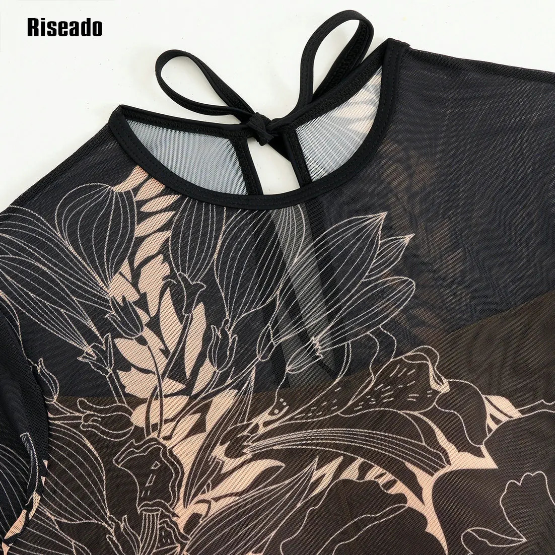 Trend Mesh Swimwear Womens Sheer Sexy High Waist Surfing One Piece Suit with Pants Skirt Swimdress Smart Woman 260306