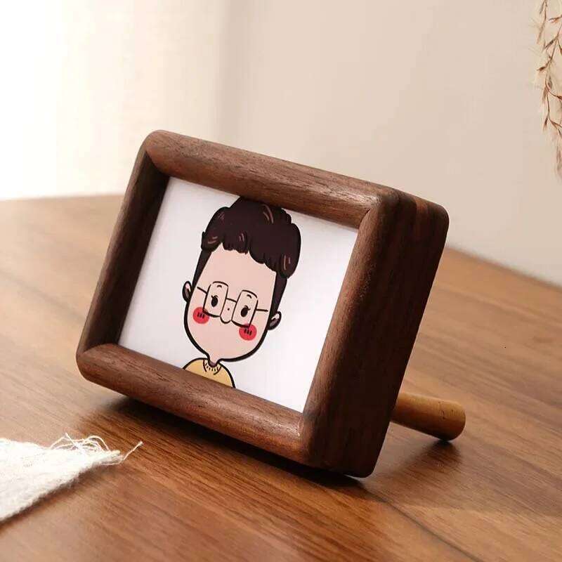 3-10 Inch Mini Solid Wood Photod Family Frame Square Table Children's ID Ornaments Diy Polaroid Home Decor Black Walnut H260306