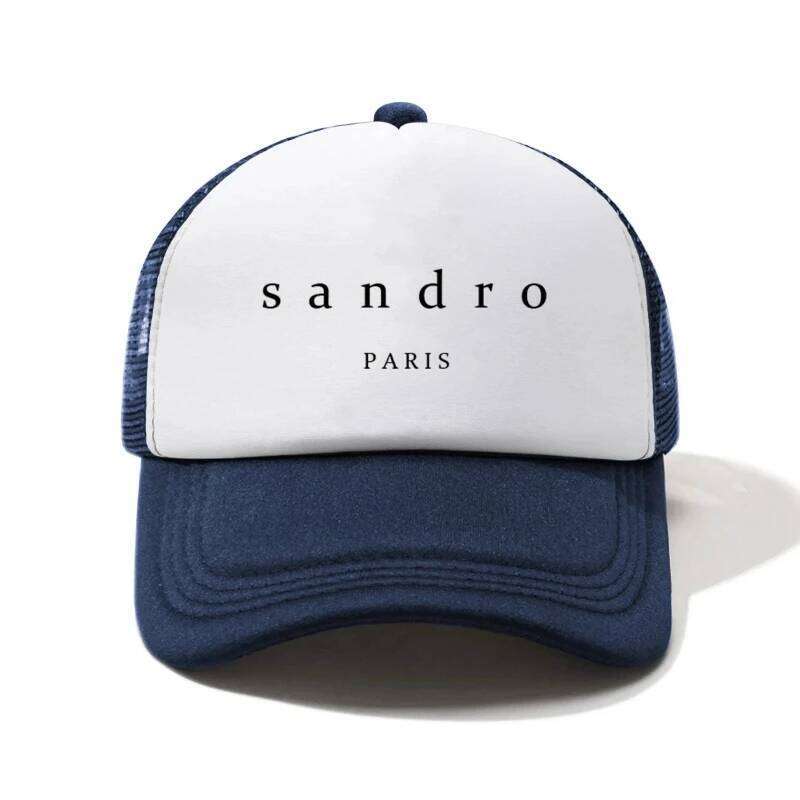 1 "sandrro" printed sponge half mesh outdoor fashion accessory hat, adjustable size, suitable for men and women as a holiday Y260304