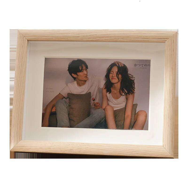 Photo table with cardboard 6 inch four hole combination photo hanging wall two or three picture frame wood H260306