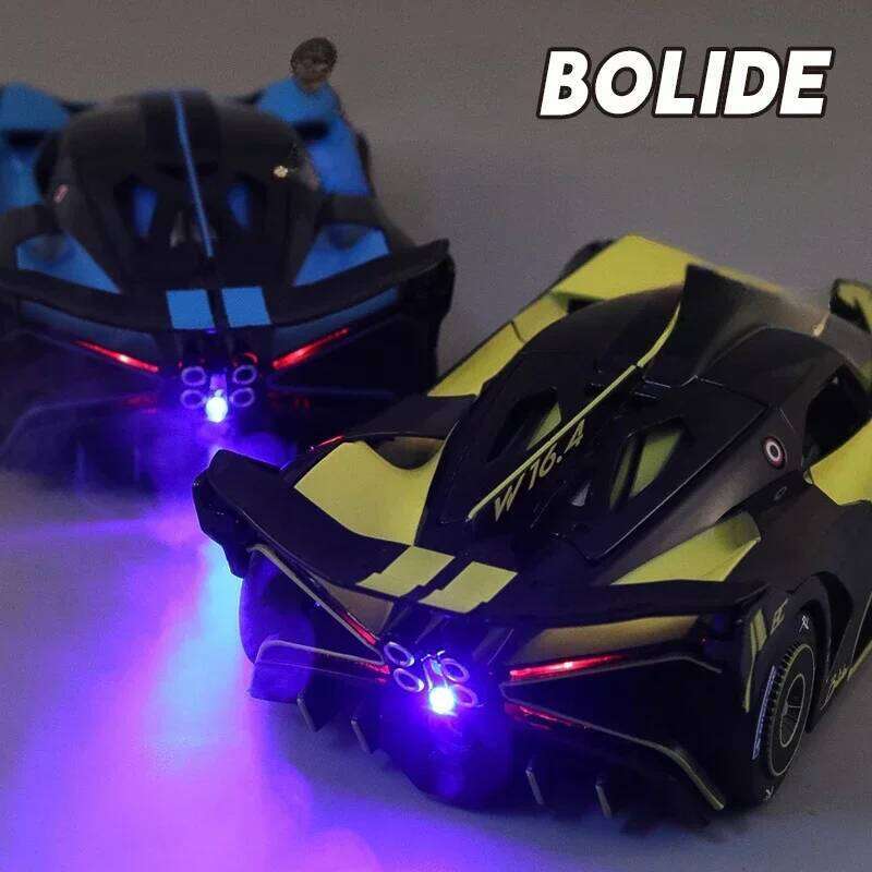 Spray 1/24 Bugatti Bolide Supercar Alloy Model Sound Light Diecast Vehicle Boy Car Toy Gift Collectable Miniature Home Decor Z260307