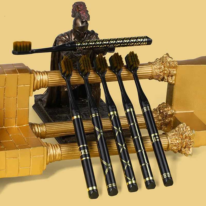 This 6-pack black gold gift box toothbrush provides gentle deep cleaning for adults.T260307