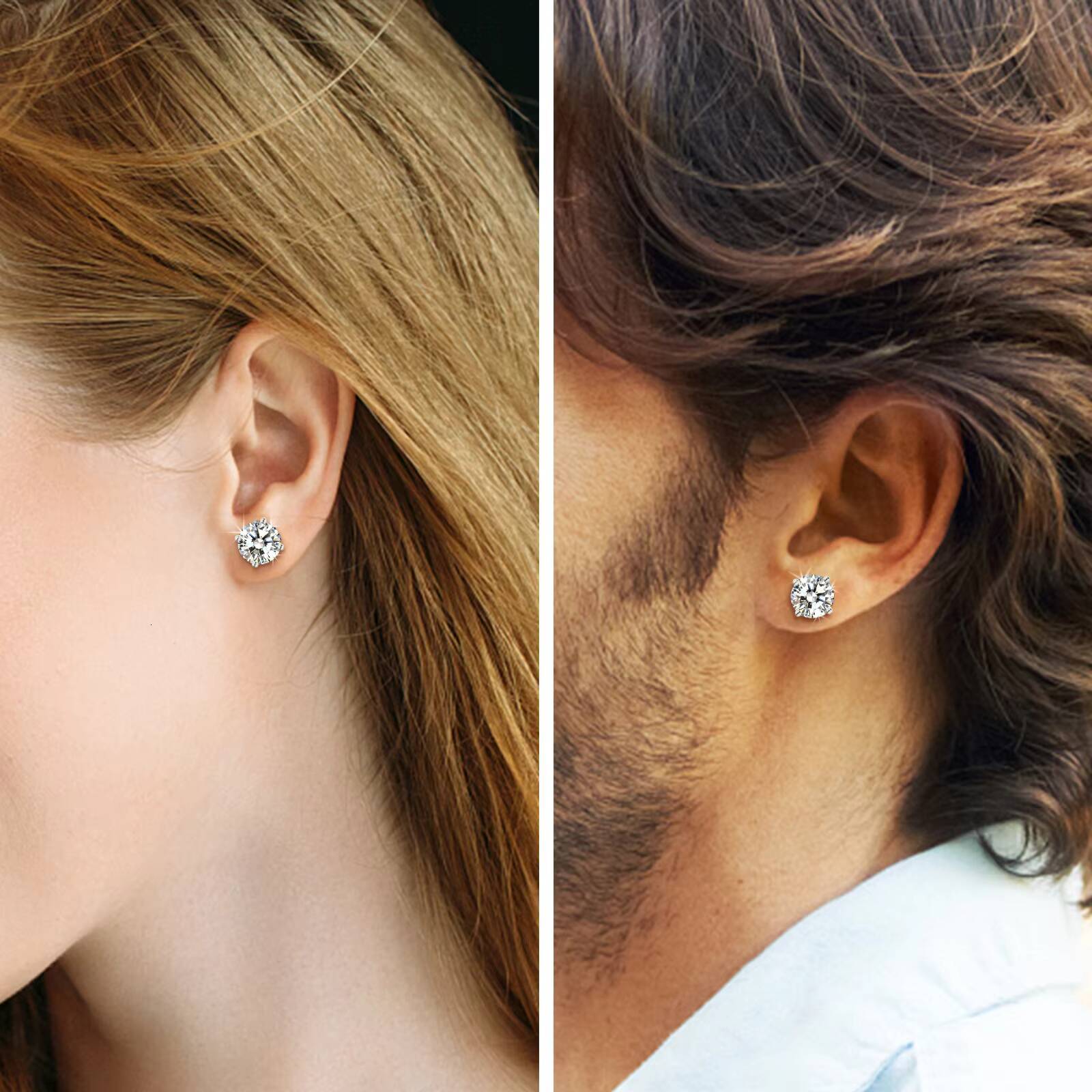 Online Store Hot Sale USA Warehouse 925 Sterling Silver VVS Moissanite Diamond Classic Screw Back Stud Earrings