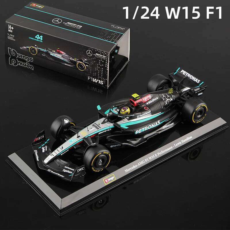 Bburago 1:24 Mercedes-AMG F1 Team W15 2024 Mercedes Formula Racing Alloy Car Model #44 Hamilton 63# Russell Static Diecast Toy Z260306