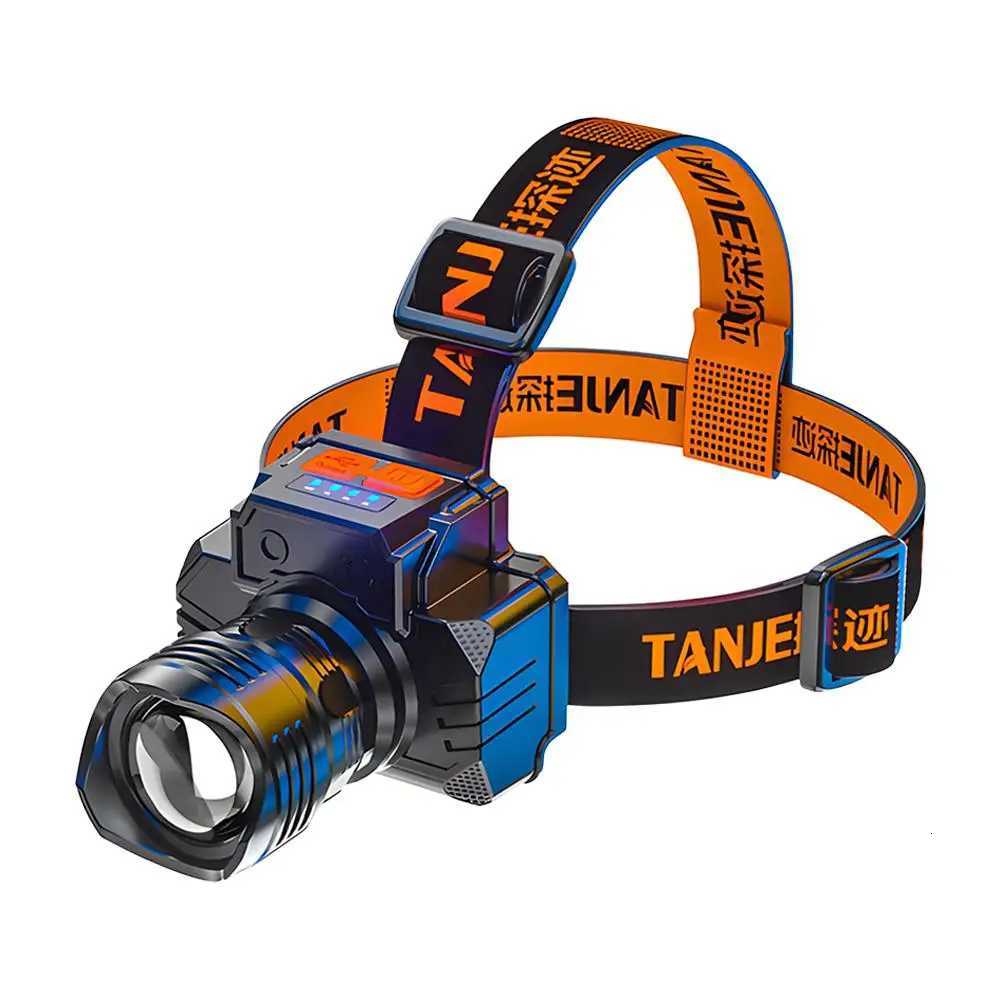 Powerful LED Headlamp Rechargeable Telescopic Zoomable XPH50 Headlight Outdoor Waterproof Work Head Lamp High Lumen Head Torch H260307