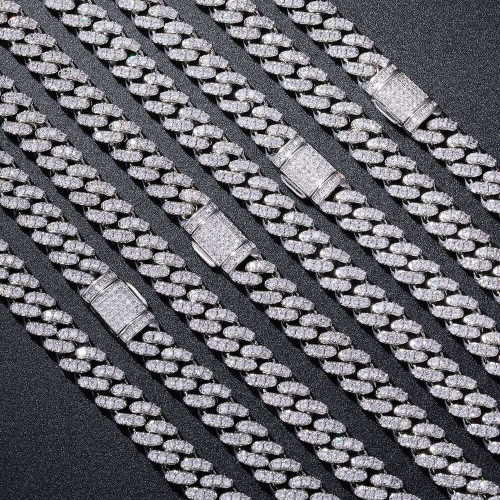 8mm Single Row Zircon Cuban Chain European American Cross-Border Hot Selling Hip-Hop Necklace Jewelry Wholesale for Men and Women