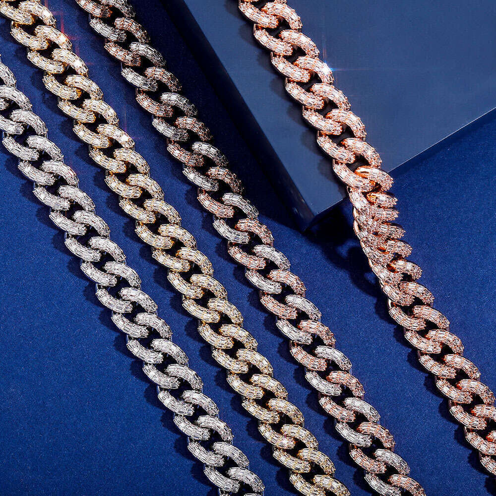 Amazon European and American Cross-Border New Full Diamond Cuban Chain High-Quality Hot-Selling Design Hip-Hop Necklace Jewelry Wholesale