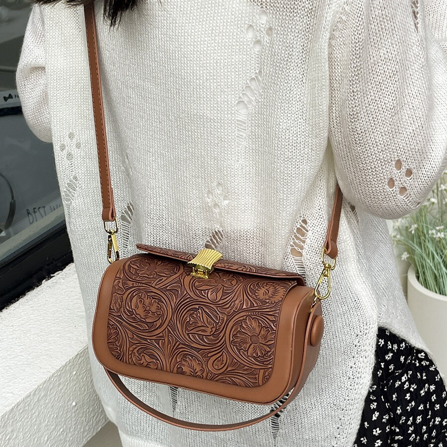 New Fashion Handbag Versatile Shoulder Luxury Bag Crossbody Bag Designer Bag Cross-border Trade Source Factory Simple Color-block Small Square Bag For