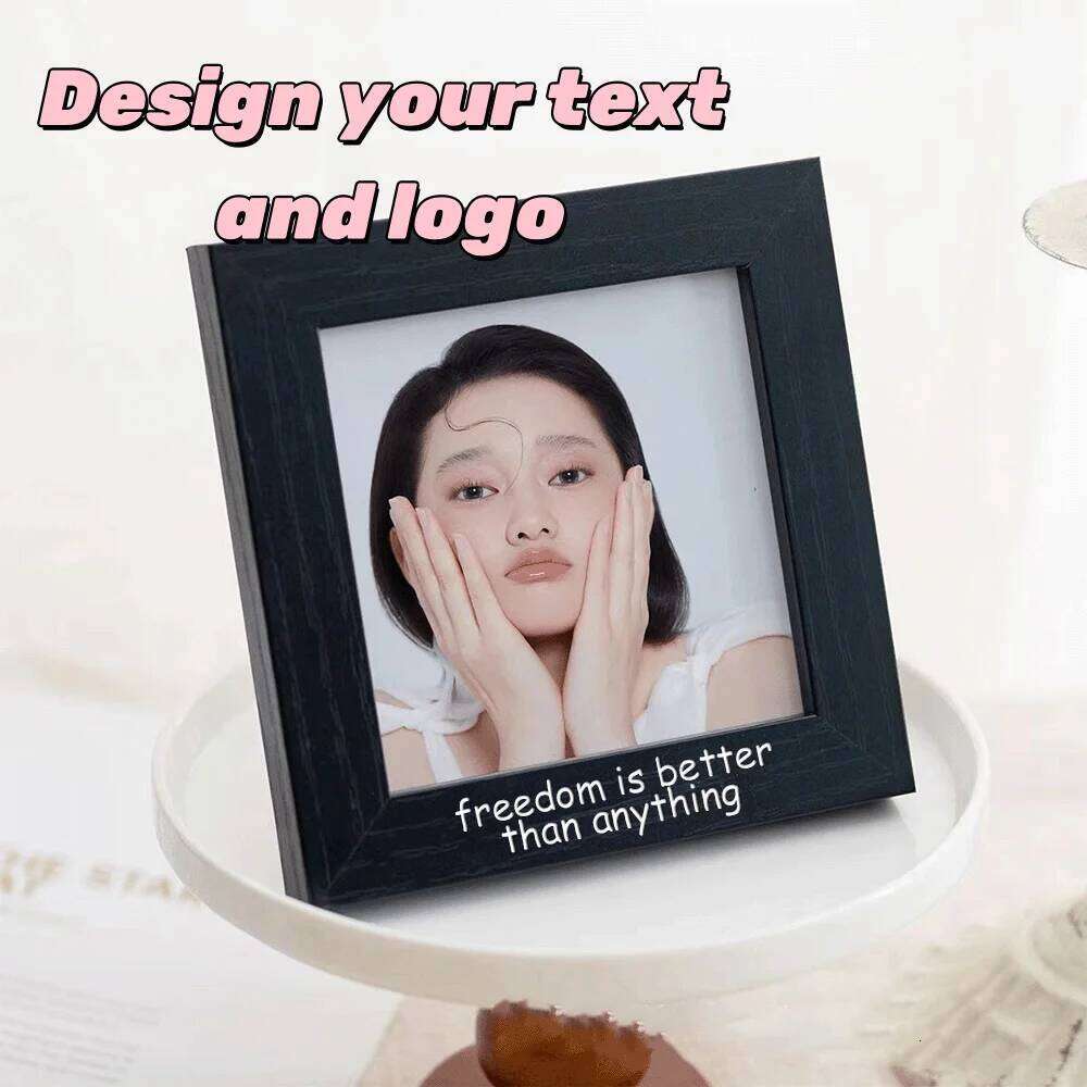 Customized Personalized Text Square 4 Inch/7 Inch Couple Lover Family Children Friends Wooden Photo Frame Wholesale H260306