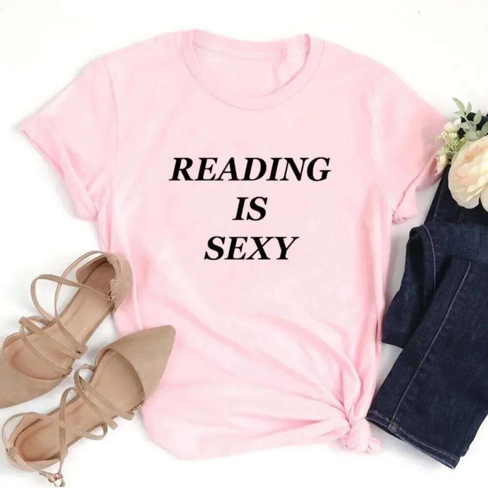 2025 Reading Is Sexy Graphic T Shirts for Women Y2k Vintage Clothes Cotton High Quality T-shirts Colleage Female Fashion Tee Top XJ260306