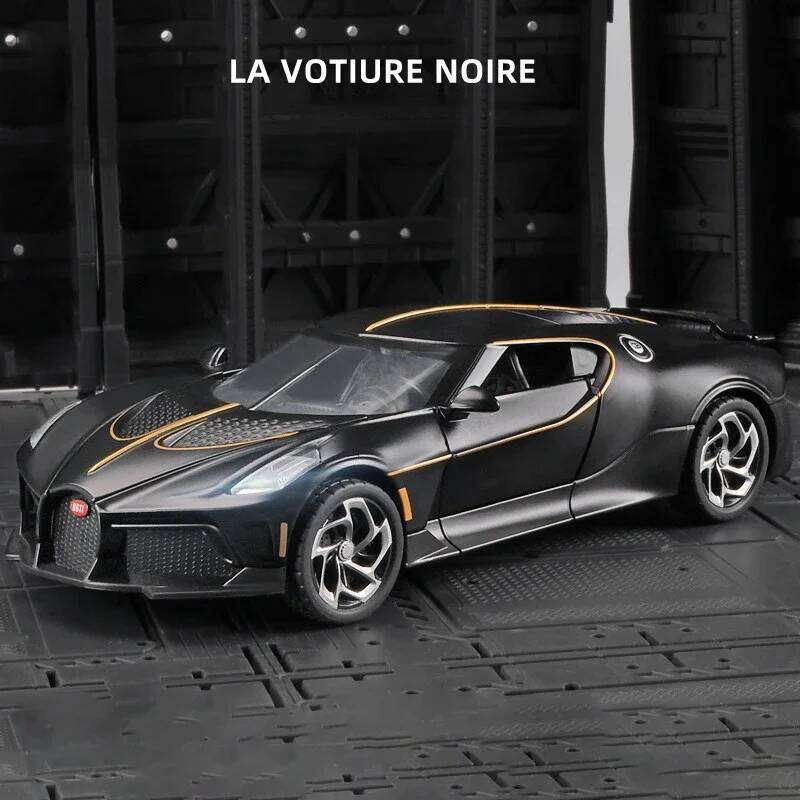 1:24 Bugatti Voice Of The Night Car Model Diecasts Toy Vehicles Metal High Simulation Sound and Light Collection kids Gift Z260306