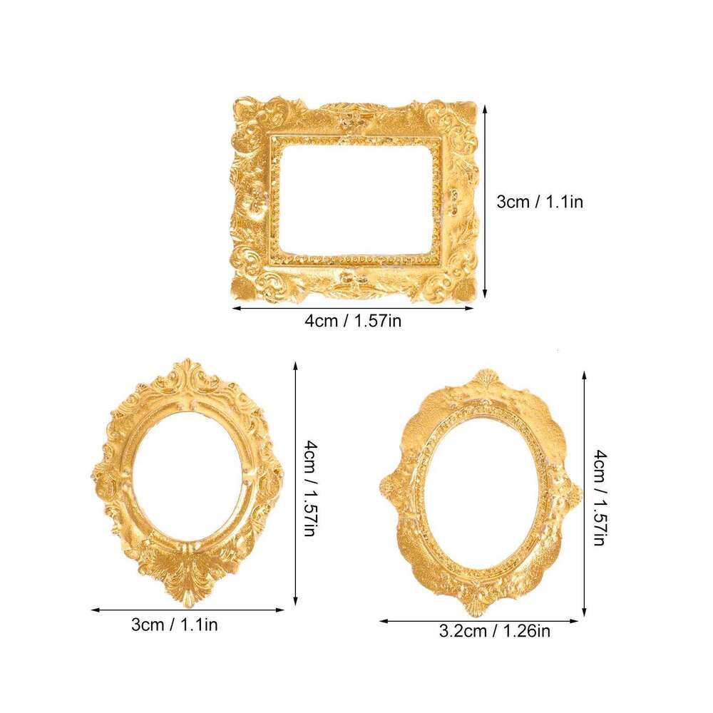 15Pcs Crafts Simulation Decor Mini Picture Frame House Decorative Photo Ornament Dollhouse Diy H260306