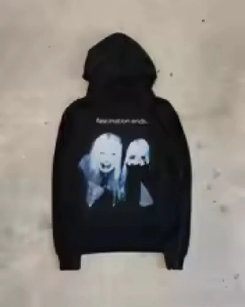 Y2k Streetwear Gothic Cartoon Letter Oversized Hoodie Mens Fashion Harajuku Loose and Versatile Long Sleeve Hoodie 260304
