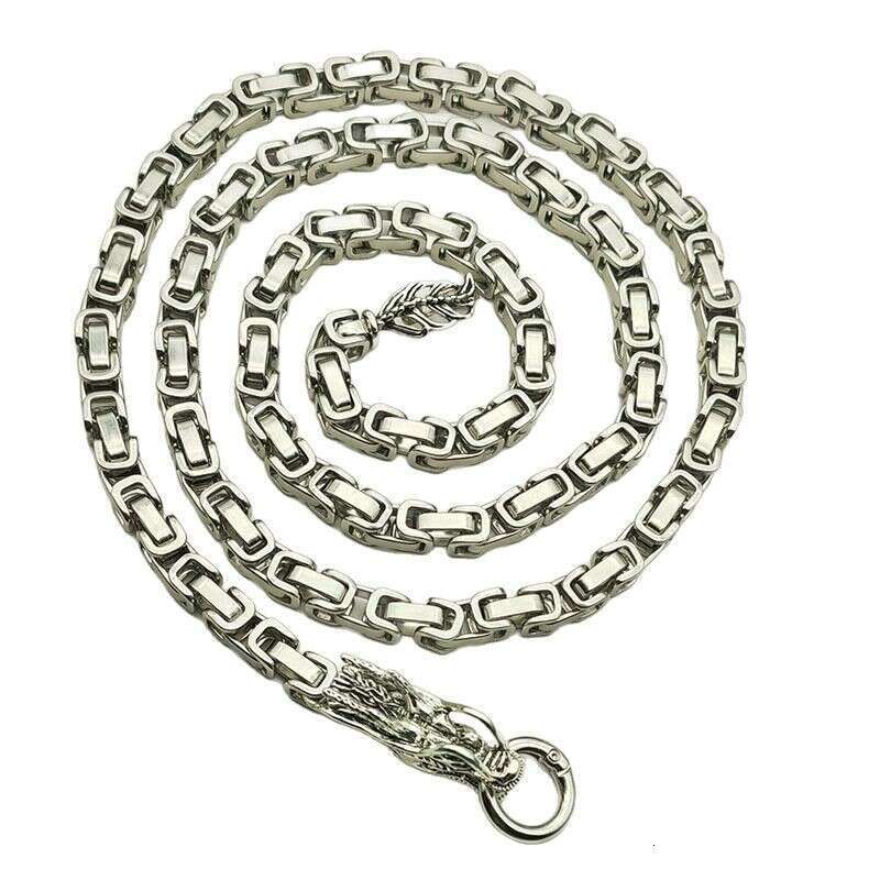 European and American hip-hop dragon bone bracelet for men, high-quality polished handmade stainless necklace jewelry, Cuban titanium steel fashion