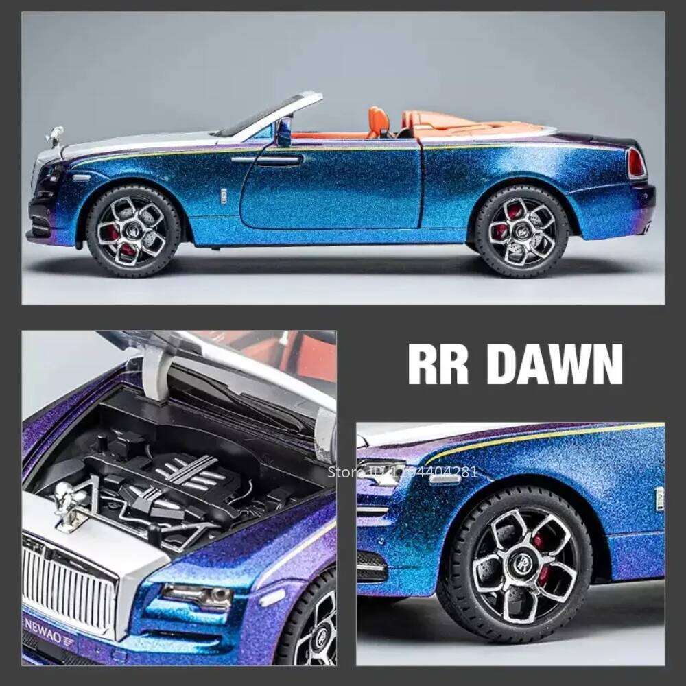1:24 Rolls-Royce Dawn Spectre Car Toys Diecast Alloy Model Doors Opened Sound Light Pull Back Miniature Vehice Boy Birthday Gift Z260306