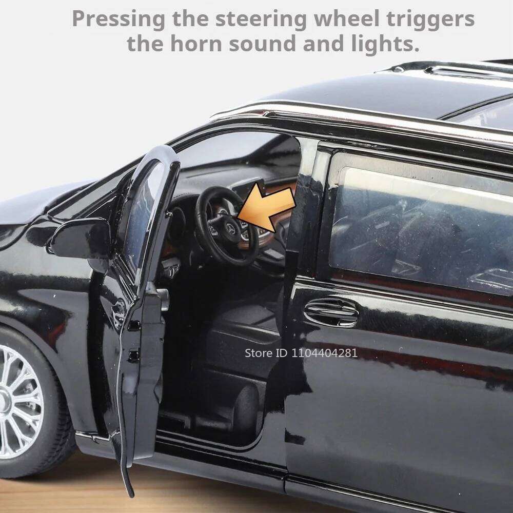 1:24 V260L Vellfire Diecast Alloy Models Toys Cars Sound Light Pull Back Doors Opened Miniatute Business Vehicles Surprise Gifts Z260307