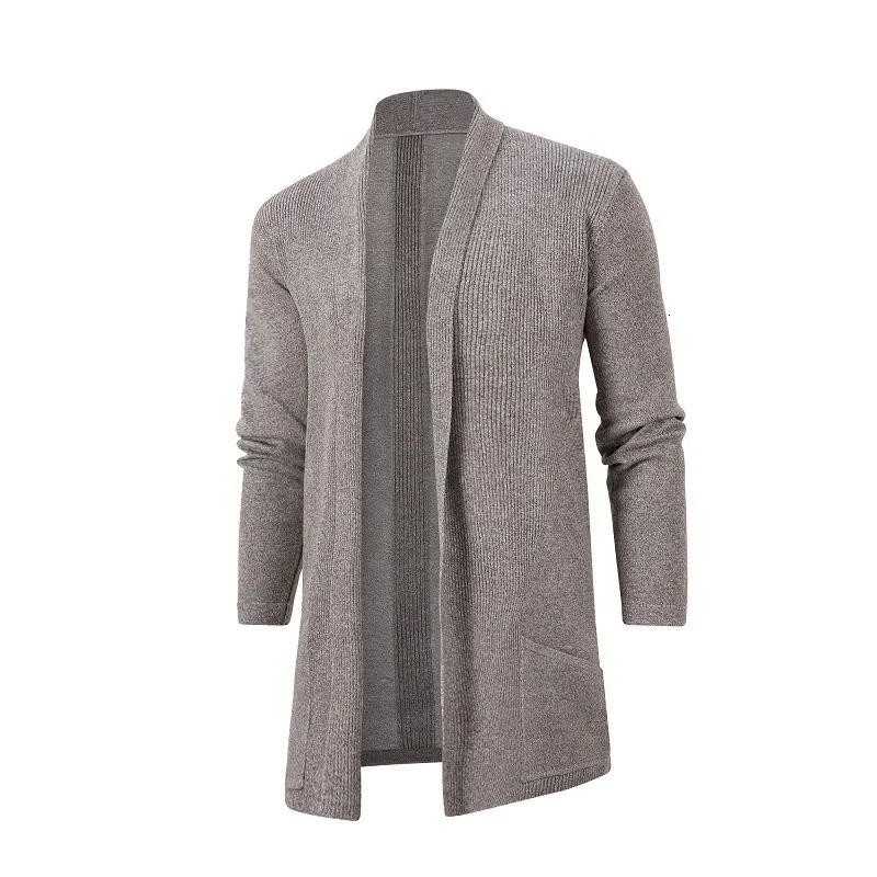 Cardigan pocket autumn and winter cashmere padded warm casual mens knitted sweater coat 260306