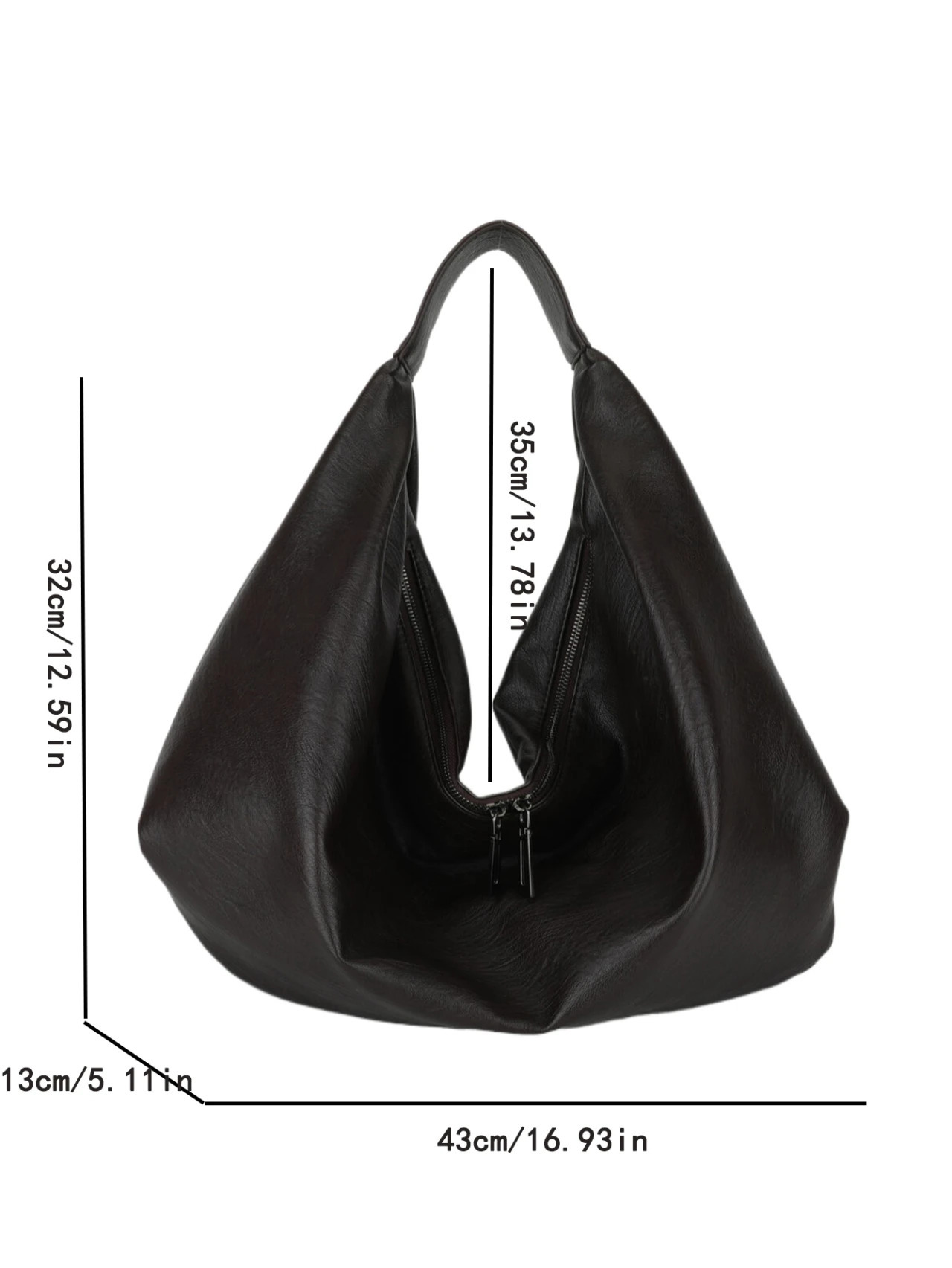 Black Shoulder Bags for Women Large Hobo Shopper Bag Solid Color Quality Soft Leather Crossbody Handbag Lady Travel Tote Bag 260306