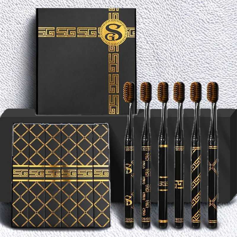 This 6-piece high-end toothbrush set with an anti-slip handle and soft bristles is ideal for adult home teeth cleaning and oral care.T260307