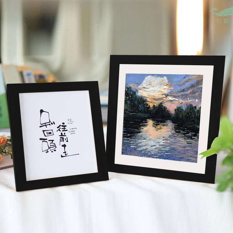 Square Wall Hanging 20X20 25X25cm Wood Picture Frame Stand For Pictures Photo Decor Commemorative Gift H260306