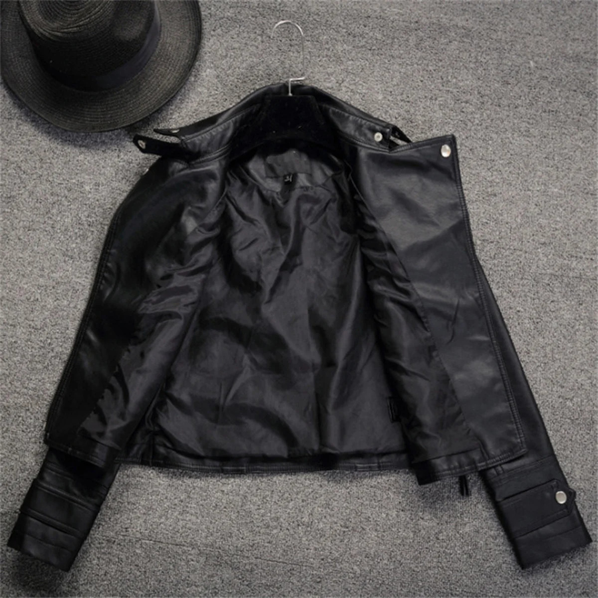 Fashion Leather Jacket Women Turn Down Collar Short Coat Zipper Long Sleeve In Jackets Chic Streetwear Motorcycle Tops 260306