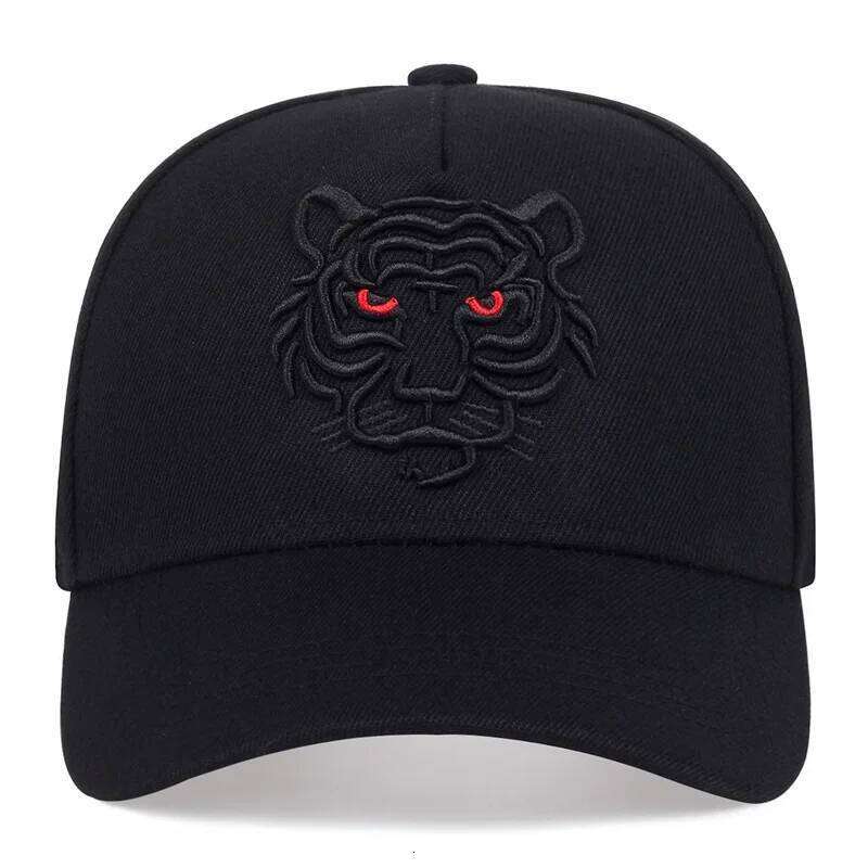 Leisure Trucker Caps Unisex Snapback HatsNew Cotton Black Tiger Embroidery Baseball Cap Men Women Hip Hop Hat Summ Y260304