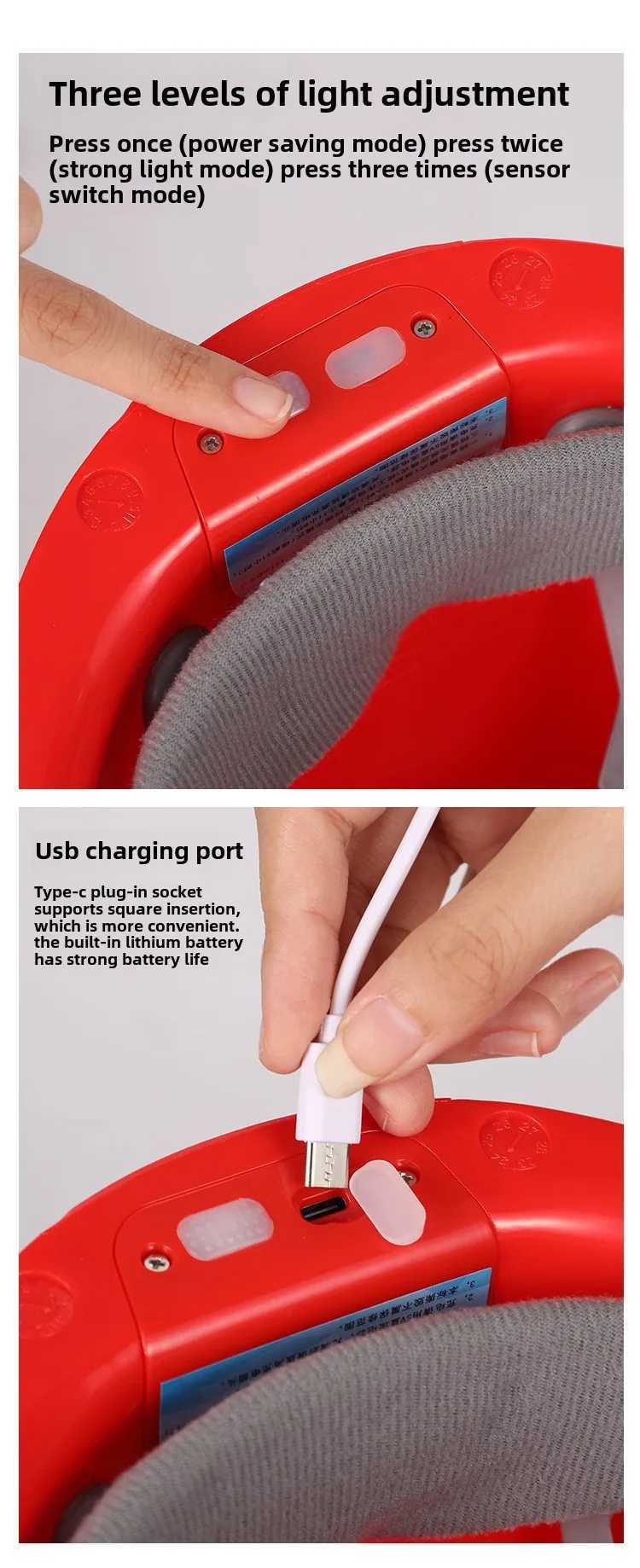 Construction Safety Helmet with Inductive LED Headlight Integrated Headlamp Helmet ABS Site Work Helmet H260307