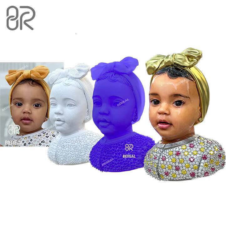 Custom 3D Moissanite Enamel Portrait Picture Pendant Charms Hip Hop Iced Out 925 Silver Vvs Diamond Face Pendant for Rapper