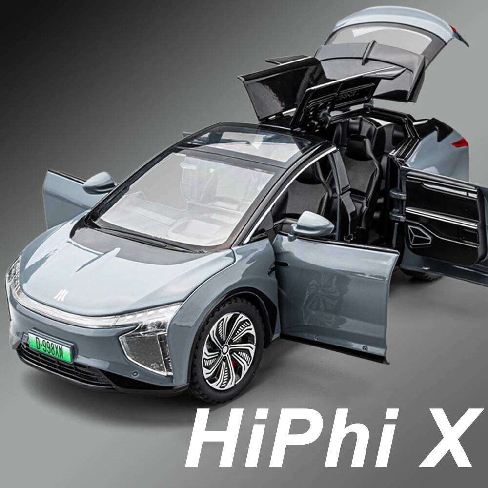 1:22 HiPhi X Alloy SL63 Diecast Model Toys Car Doors Opened Sound Light Pull Back Miniature Vehices for Children's Holiday Gifts Z260306