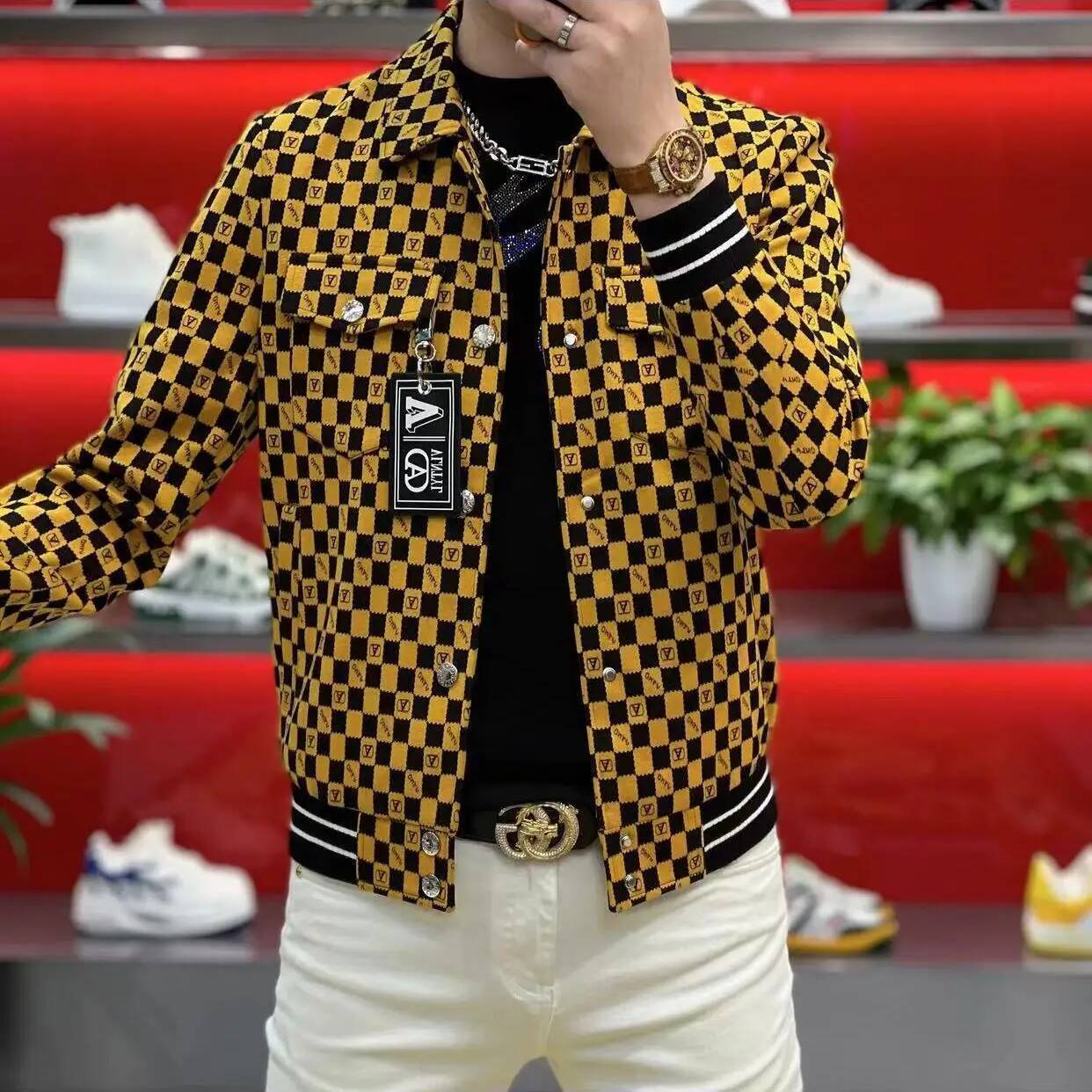 High-end autumn and winter hot-selling stylish outerwear, new casual light luxury jacket, trendy men's outerwear