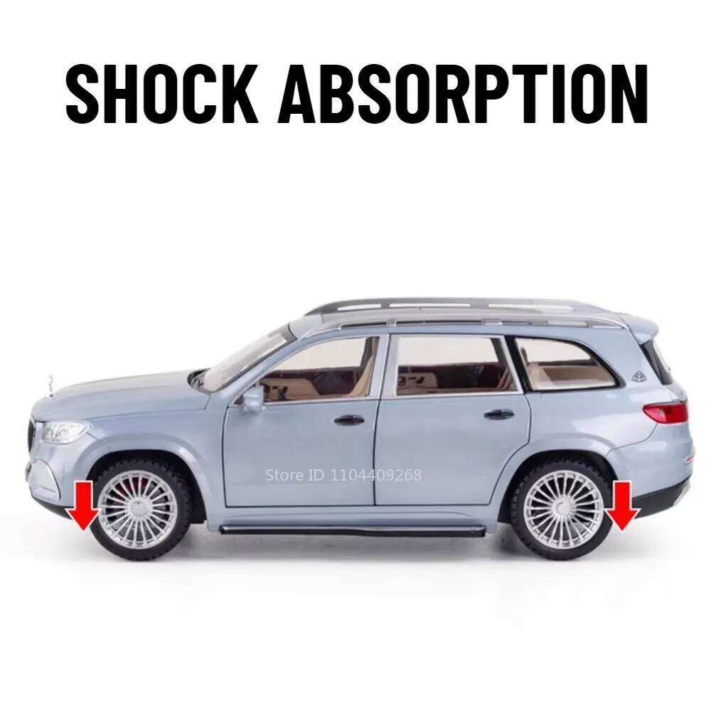 1:24 GLS600 GLS63 Miniature Toys Alloy Diecaat Car Model with Sound Light Pull Back Doors Opened Vehice Kid Fashion Collectibles Z260307