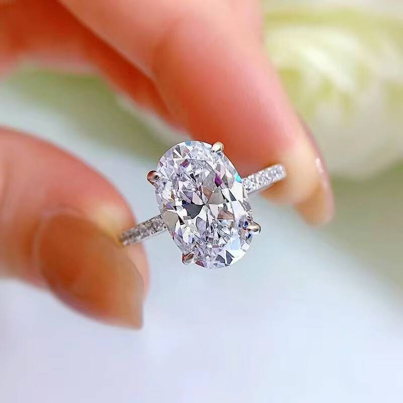 IGI Lab Diamonds Fashion Fine Rings 10K 14K Gold Platinum Jewelry Lab Grown Diamond Ring Oval Engagement Rings for Women