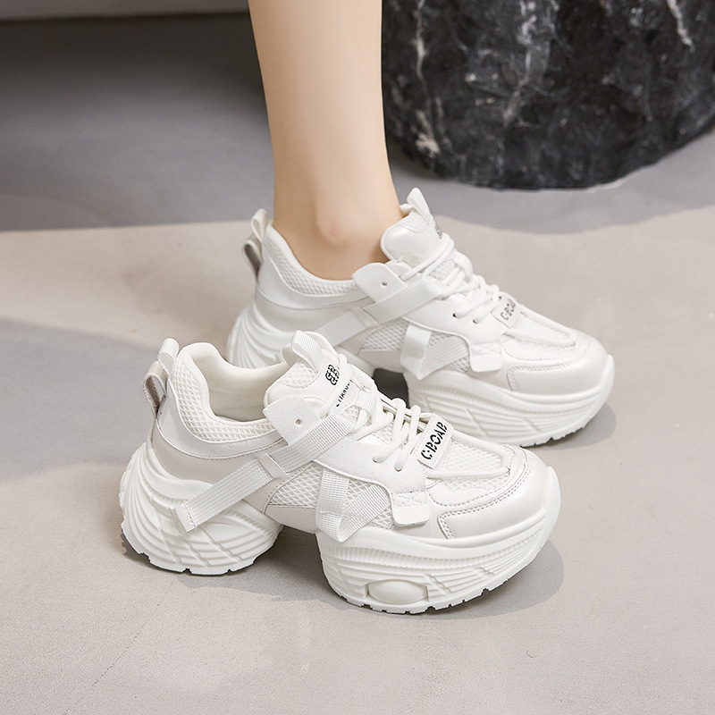 2026 New Women's Chunky Dad Sneakers, Thick Sole Height Increasing Lightweight Casual Shoes, Fashion Comfortable Platform Sport Shoes