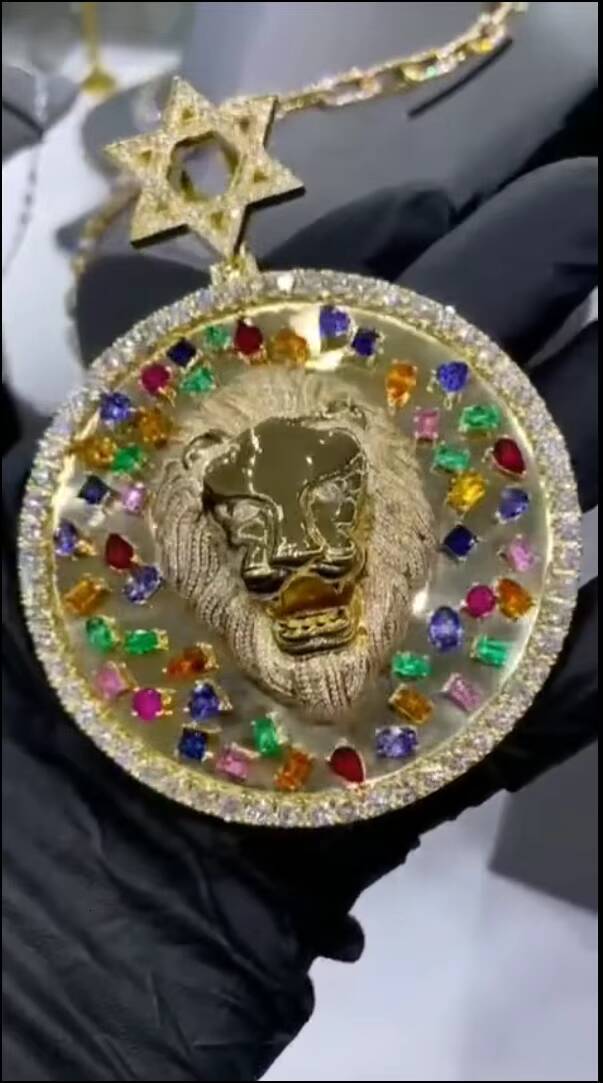 Mens Hip Hop 925 Sterling Silver Fine Jewelry Moissanite Hip Hop Lion Pendant Iced Out Pendant Jewelry Rapper Jewelry