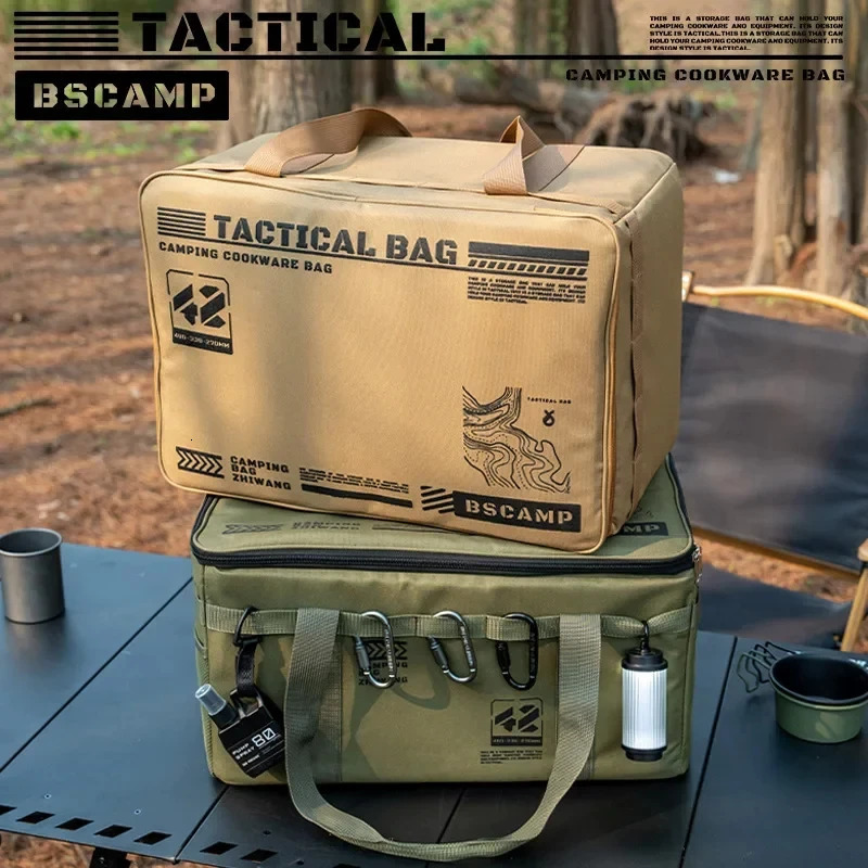3042L Tactical Camping Storage Bag Insulated Folding Box for Picnic Tableware Field Equipment Waterproof 260227