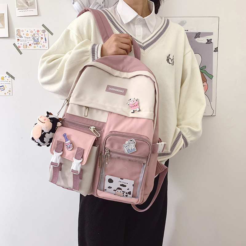 Buy new fashion womens backpack with large capacity and dual color design 220815