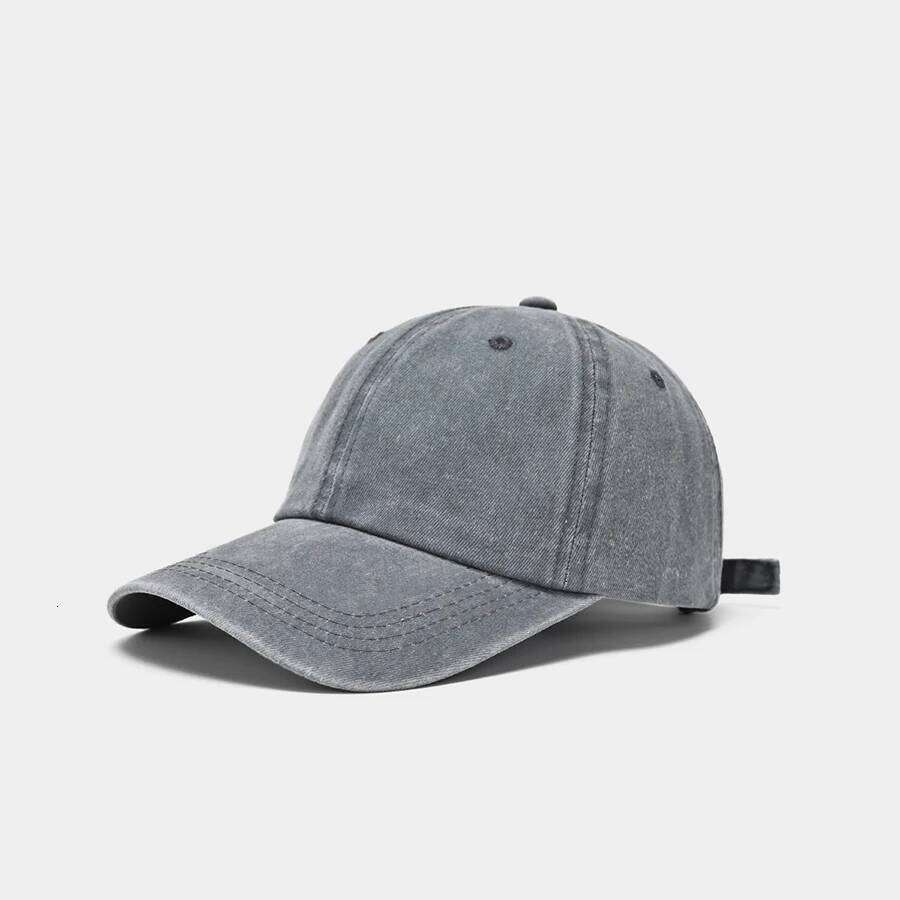 Men's Washed Coated Baseball Tile Korean Version Simple Dome Cap Solid Color Sports Sun Hat Y260304