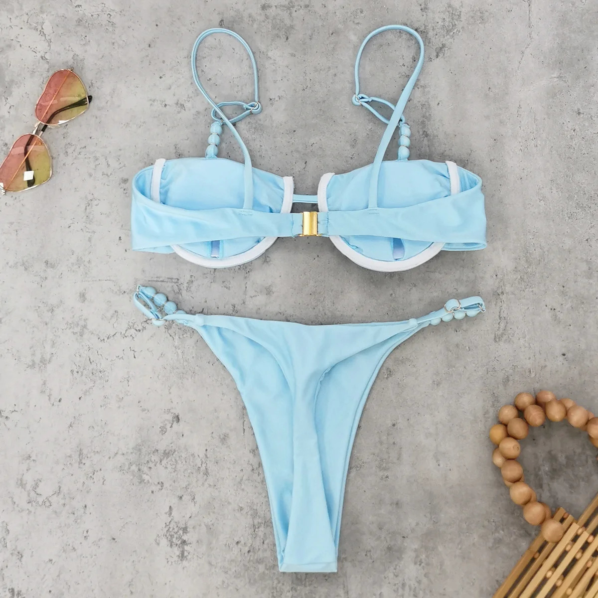 Womens Sexy PushUp TwoPiece Swimsuit Bathing Suit Micro Beachwear Stripe Bikini Set Swimwear Trendy Mciro 260306