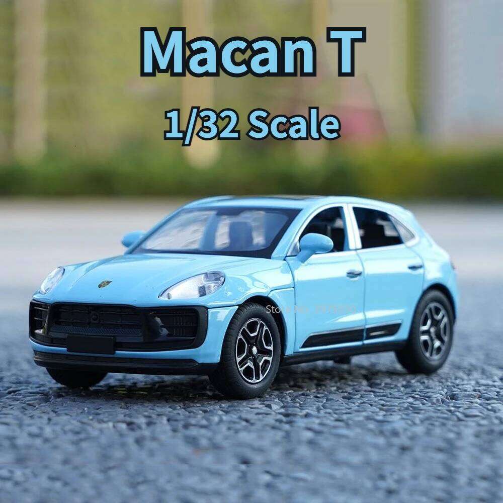 1/32 Macan T SUV Car Model Zinc Alloy Diecast Simulation Toy with Sound Light Pull Back Collecte Decorates Gift for Boy Birthday Z260307