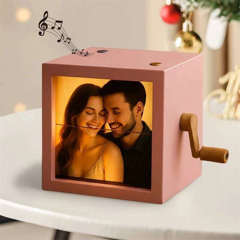 3D Printing Hand Crank with Light Mini Photo Album Custom Picture Flip Book Frame Personalized Hand-cranked Gifts H260306