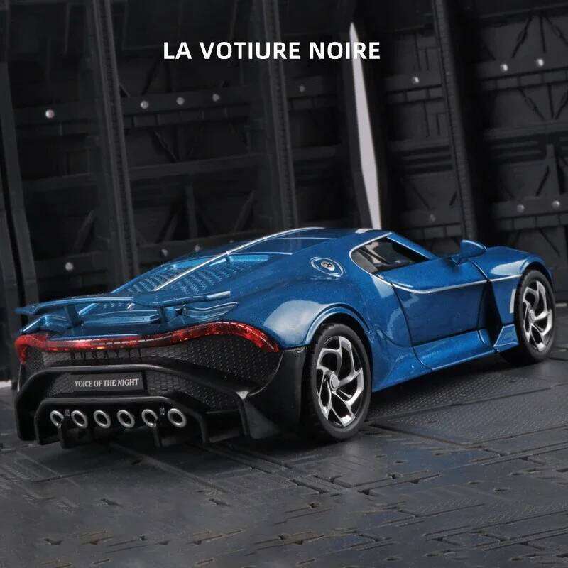 1:24 Bugatti Voice Of The Night Car Model Diecasts Toy Vehicles Metal High Simulation Sound and Light Collection kids Gift Z260306