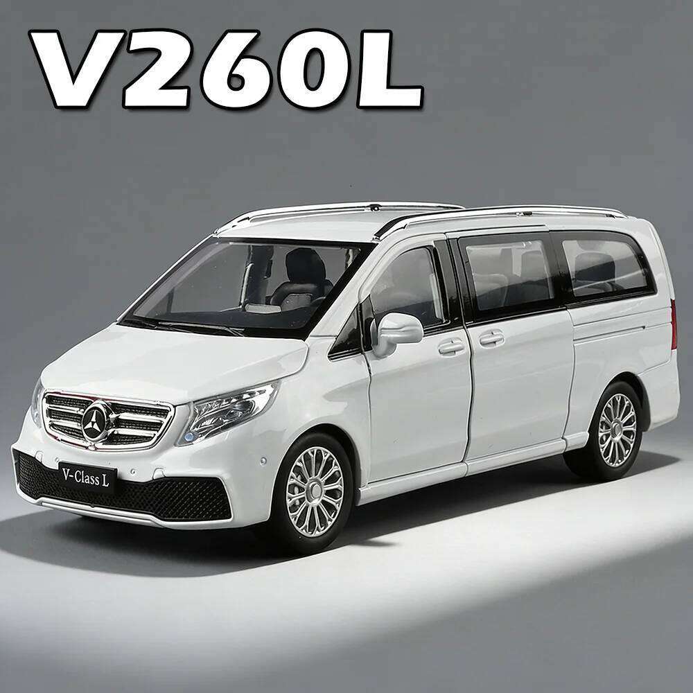 1:24 V260L Vellfire Diecast Alloy Models Toys Cars Sound Light Pull Back Doors Opened Miniatute Business Vehicles Surprise Gifts Z260307